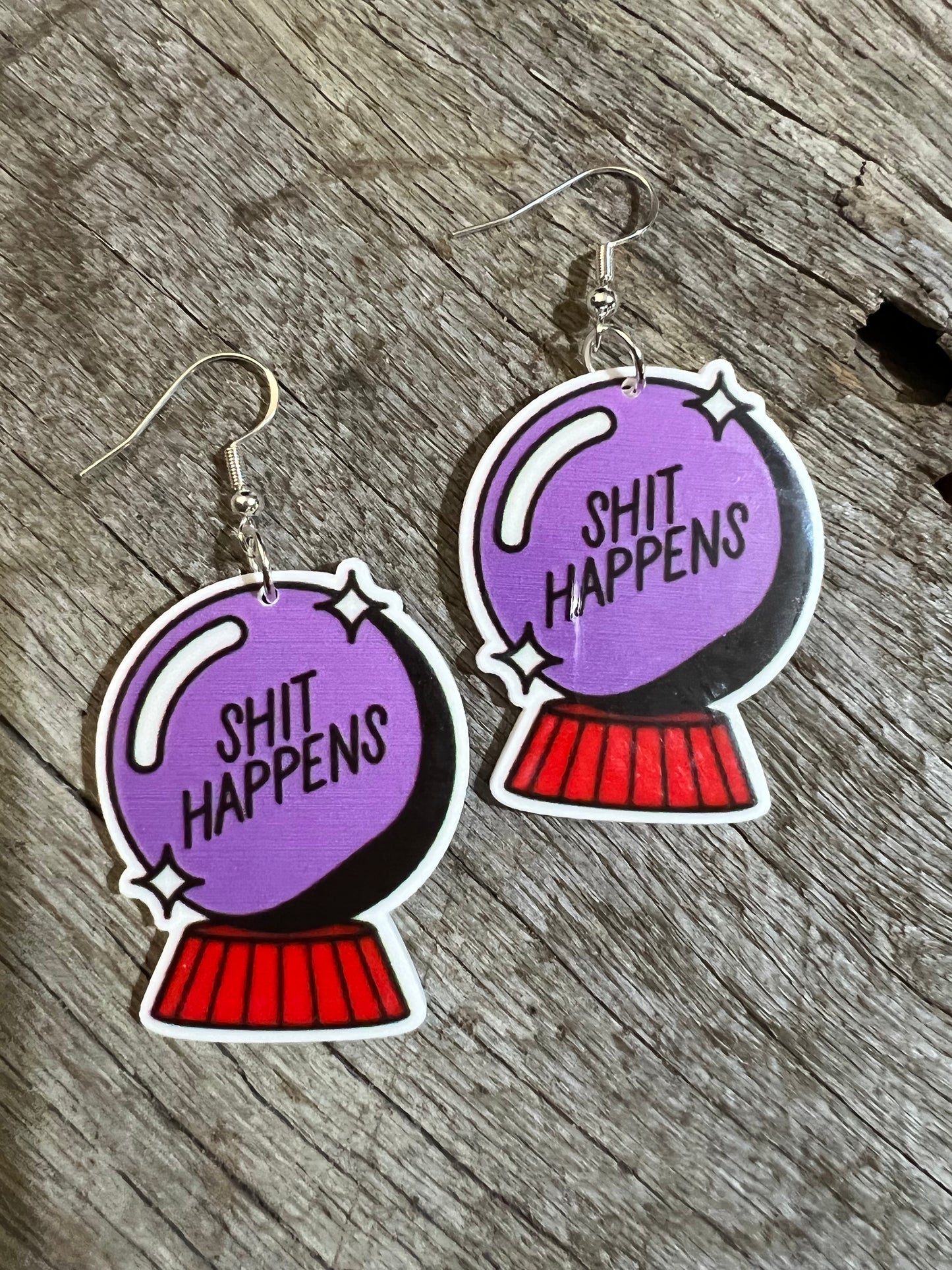 Shit Happens Resin Earrings