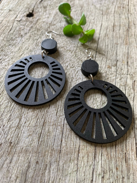 Midnight Davina Wood Earrings
