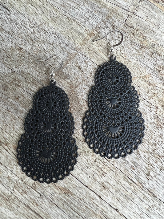 Stunning Black Metal Dangles