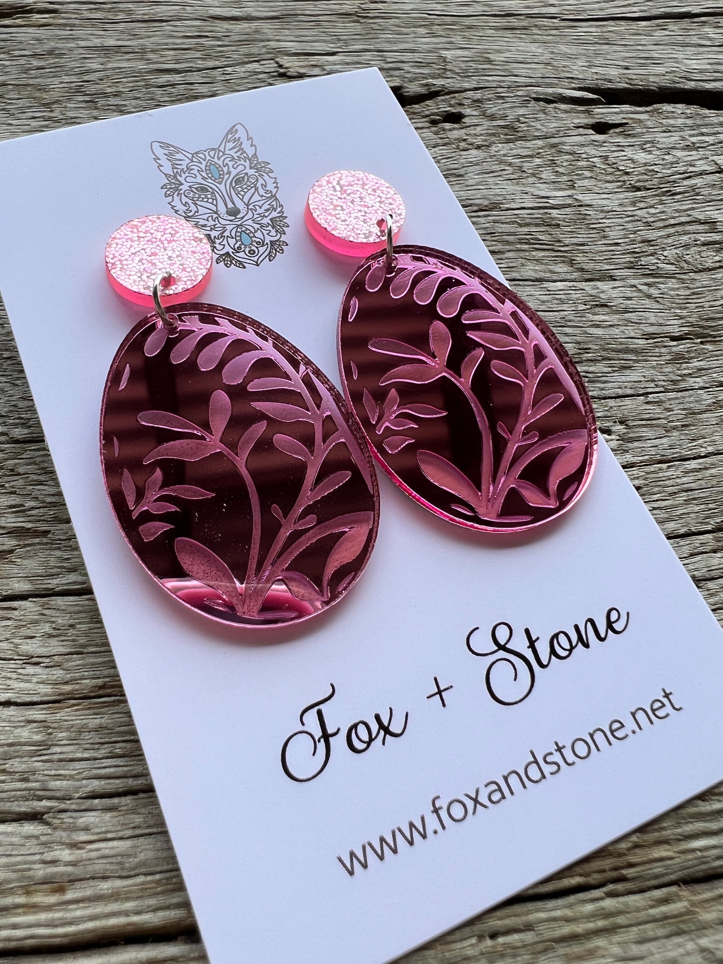 Pink Mirror Easter Egg Earrings