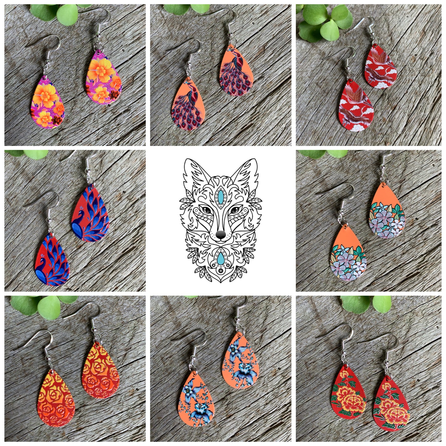 Birds Teardrop Earrings