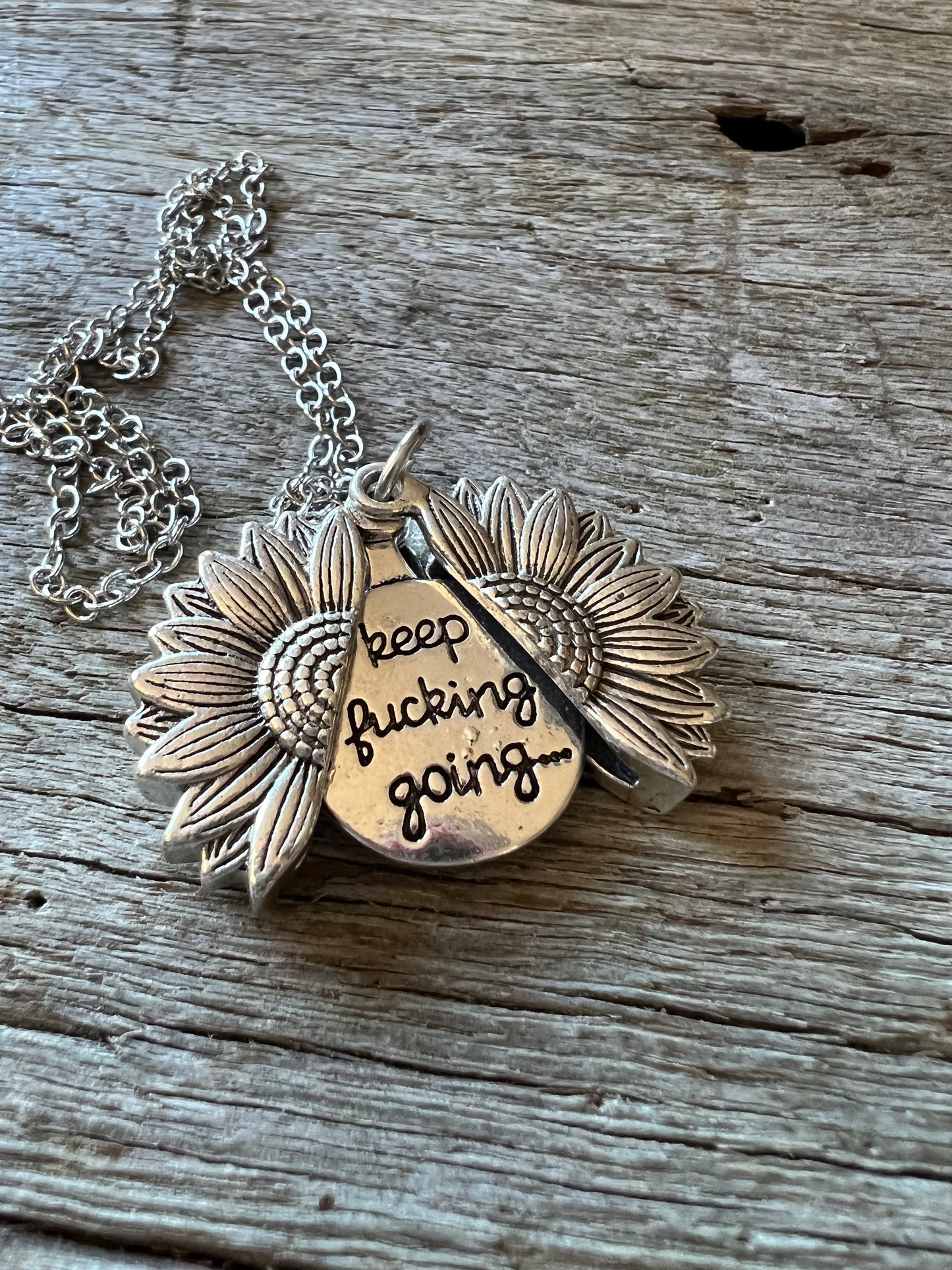 Sunflower Pendant Hidden Inspirational Message