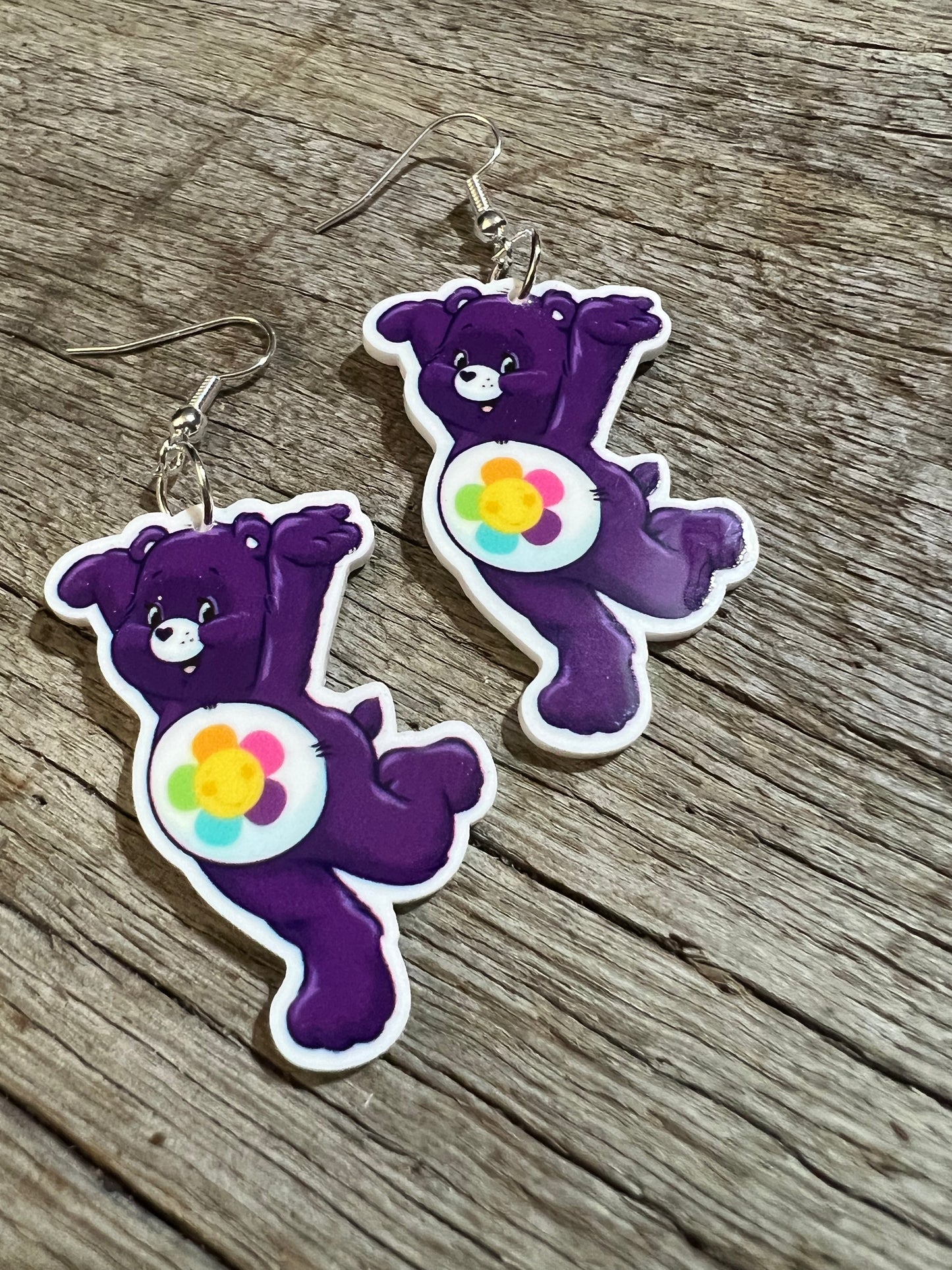 Purple Bear Plannar Earrings