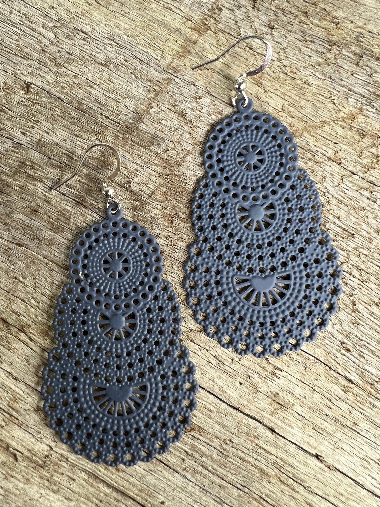 Stunning Blue Dusk Metal Dangles