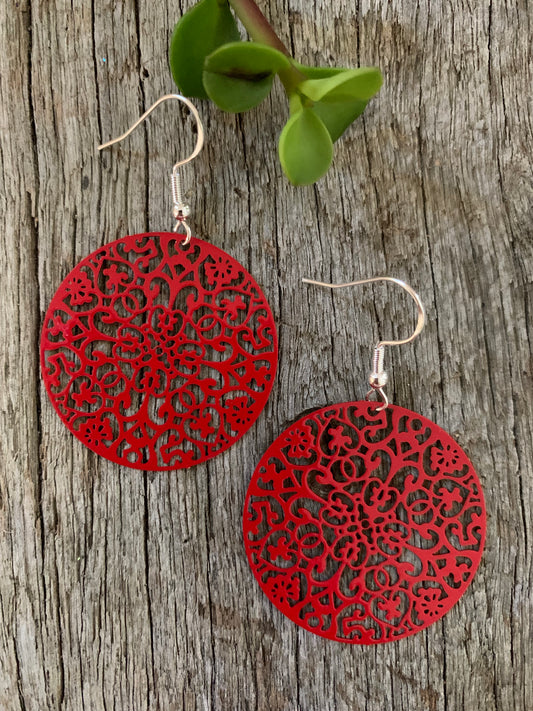 Vivid Red Evie Filigree