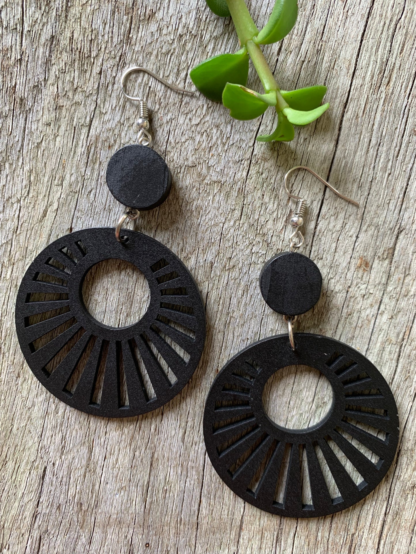 Midnight Davina Wood Earrings