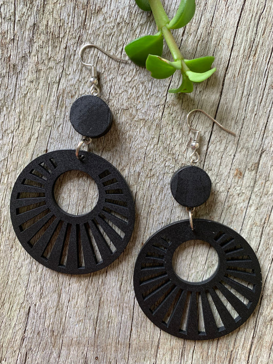 Midnight Davina Wood Earrings