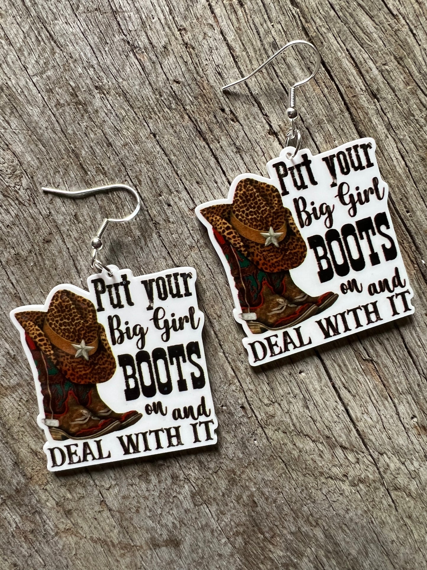 Big Girl Boots Resin Earrings