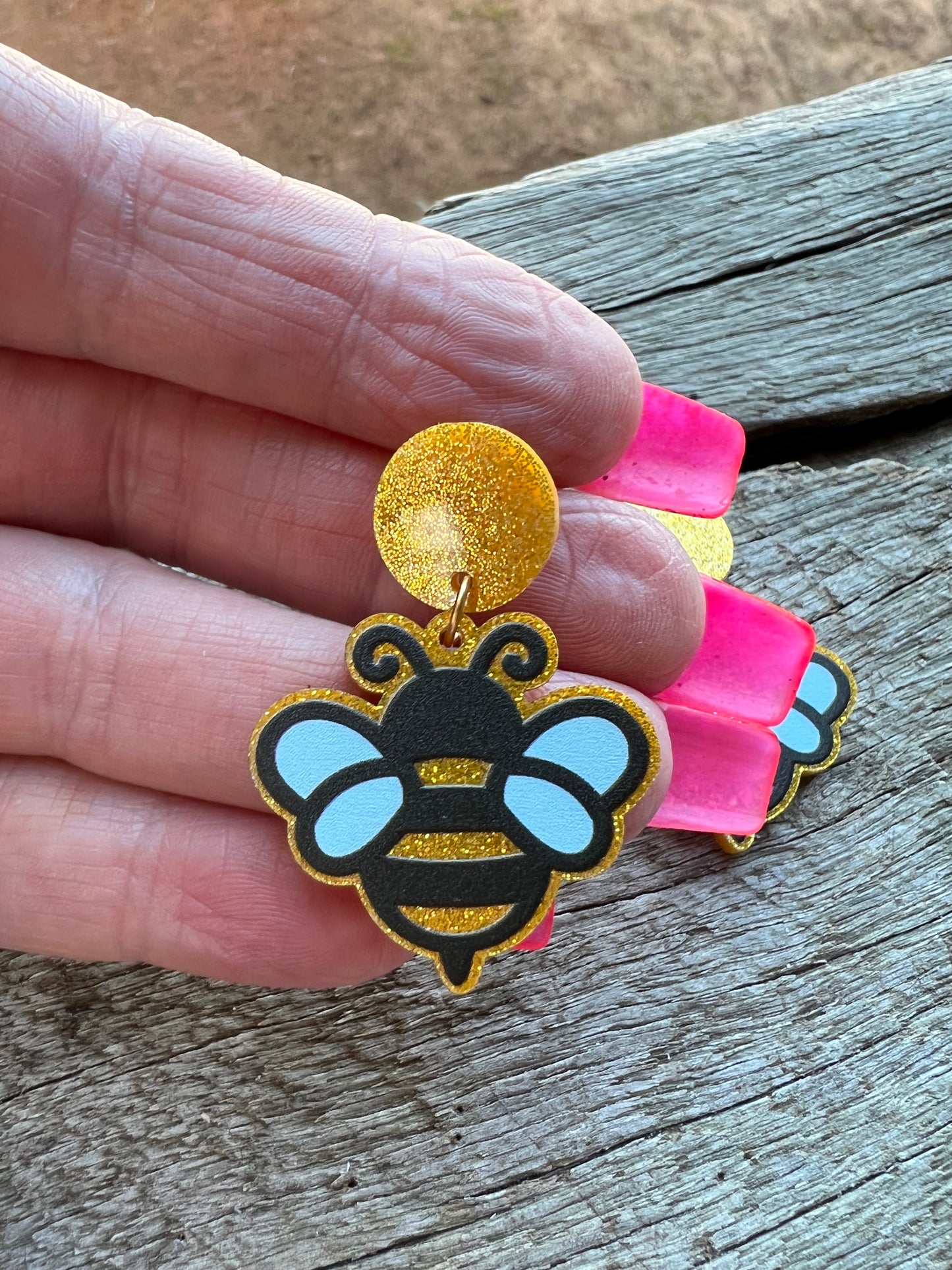 Glitter Busy Bees Earrings