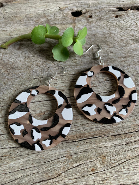 Round Camo Earrings