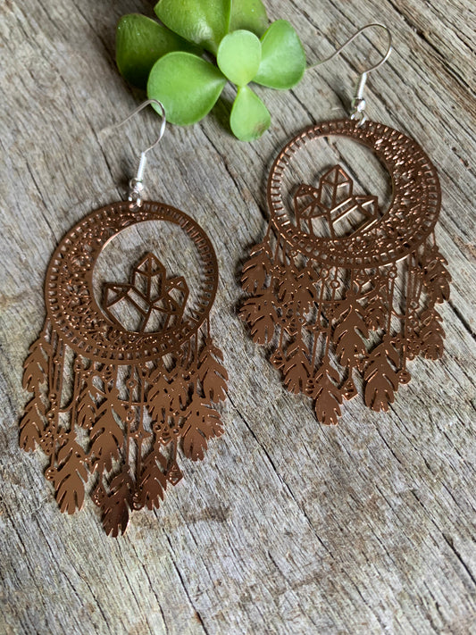 Rose Gold Dream Catcher Crystal Filigree