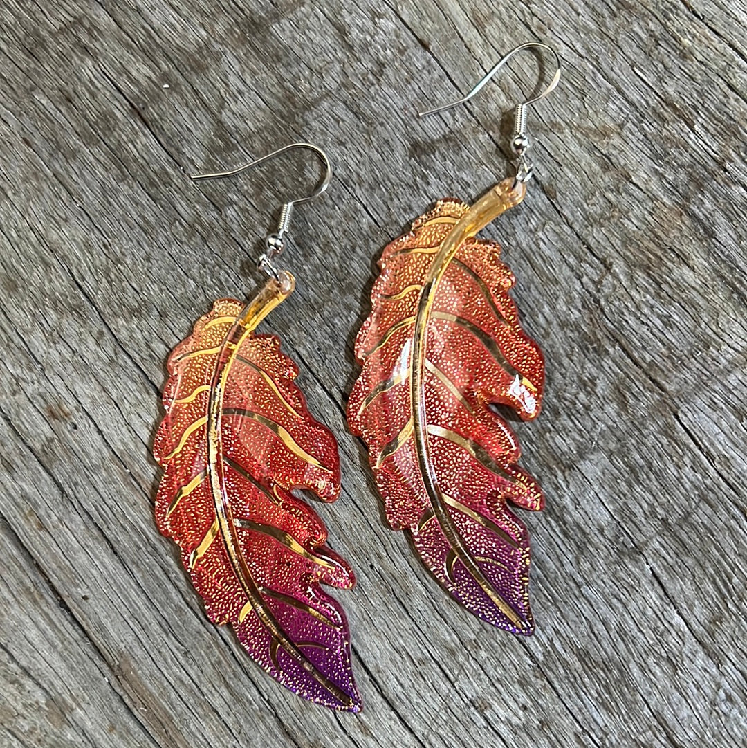 Mystic Ombre Leaf Earrings