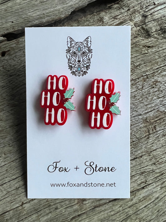 Ho Ho Ho Christmas Studs
