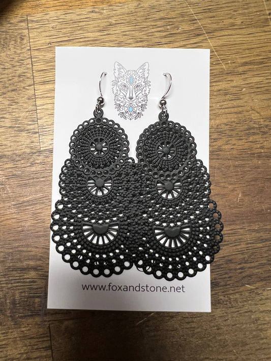 Stunning Black Metal Dangles