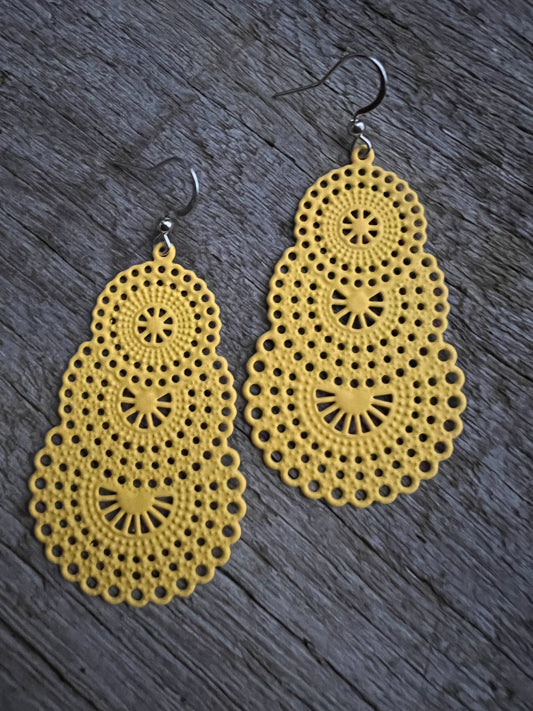 Stunning Yellow Metal Dangles