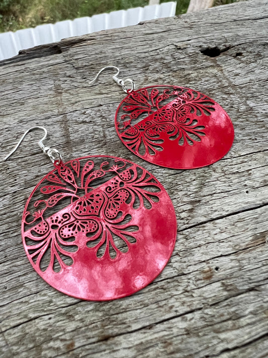 Red Lotus Swirl Filigree