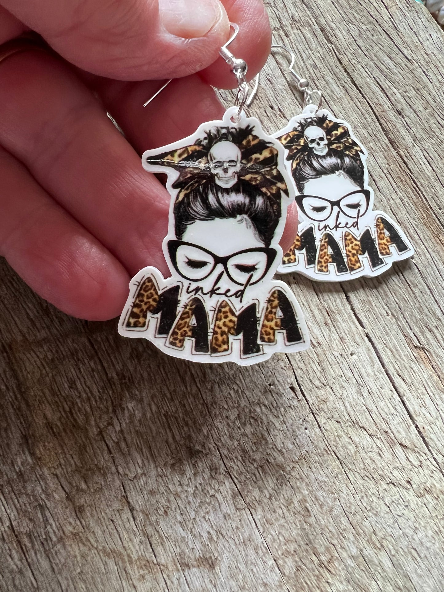 Inked Mama Leopard Resin Earrings