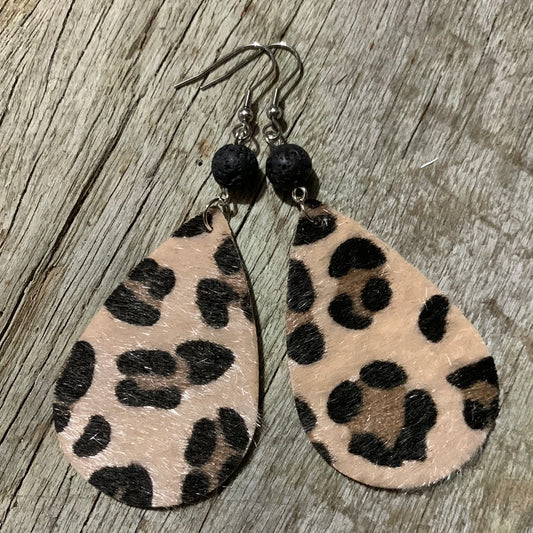 Lava Faux Fur Leopard Earrings