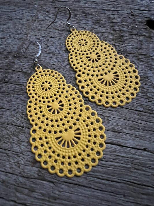 Stunning Yellow Metal Dangles
