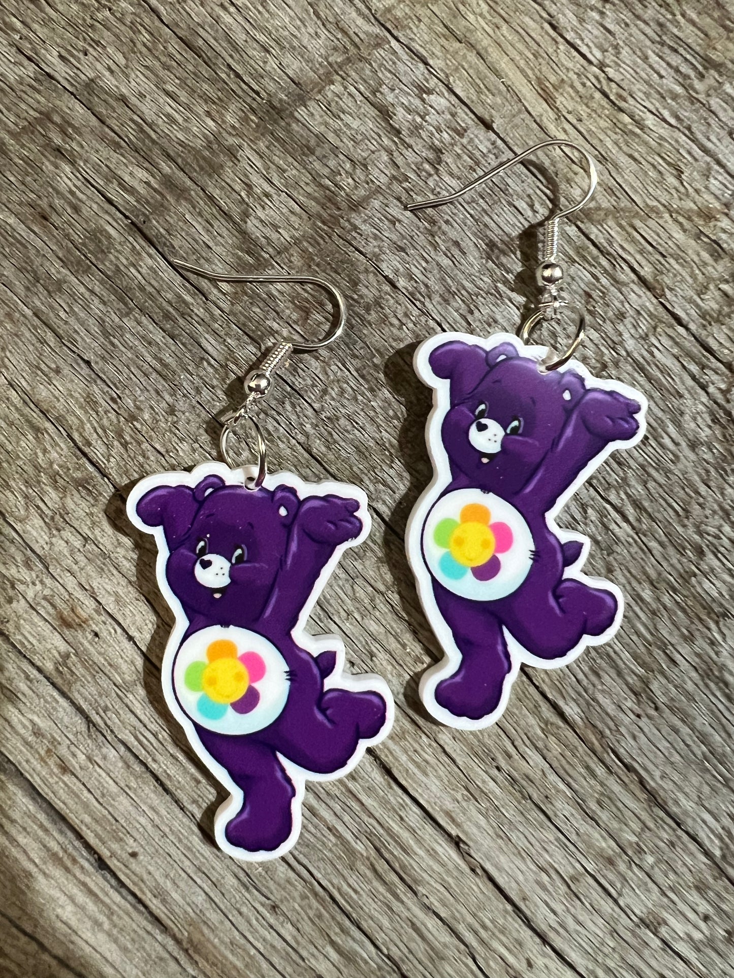 Purple Bear Plannar Earrings