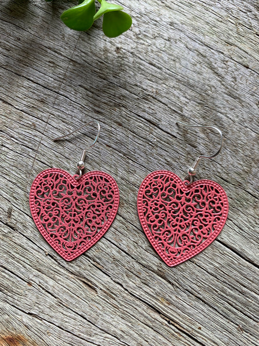 Dusty Rose Heart Filigree