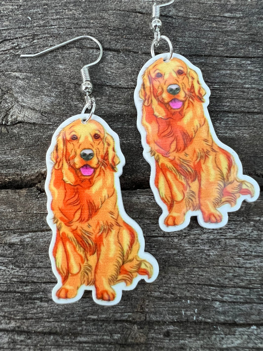 Golden Retriever Dog Earrings
