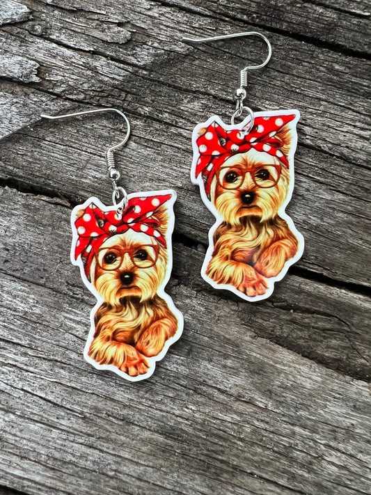 Cutie Pie Silky Terrier Earrings