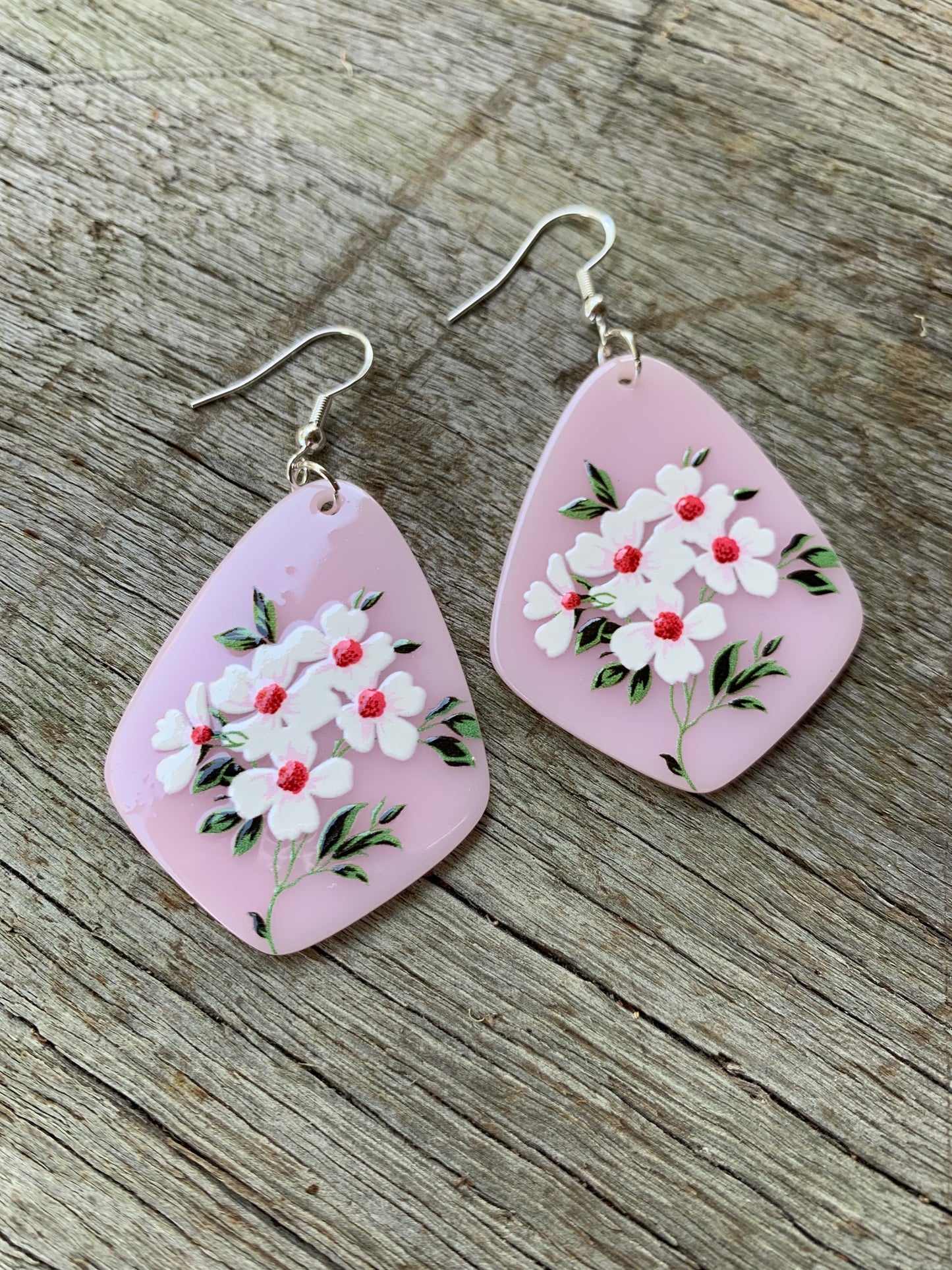 Pink Floral Earrings