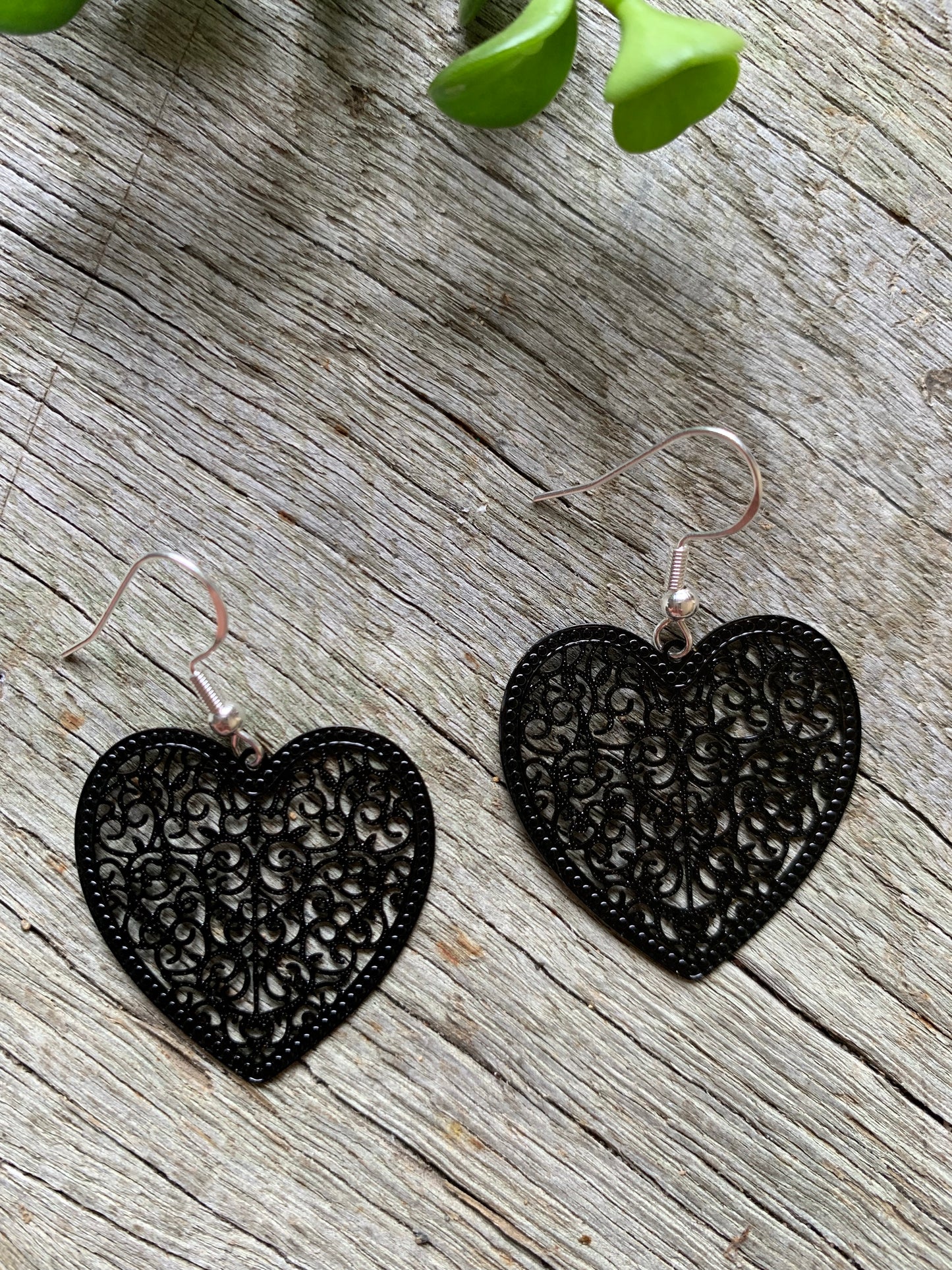 Midnight Black Heart Filigree
