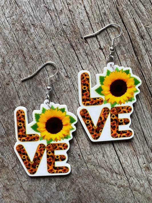 Sunflower Love Resin Earrings