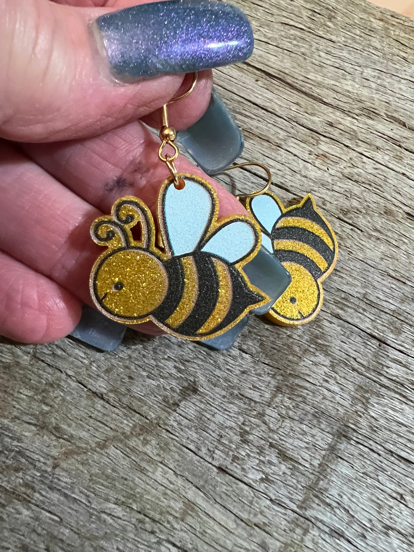 Glitter Busy Bees 2 Earrings