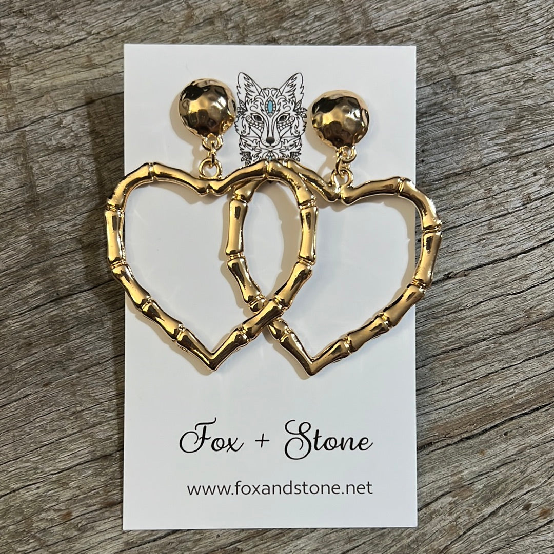 Large Gold Heart Earrings