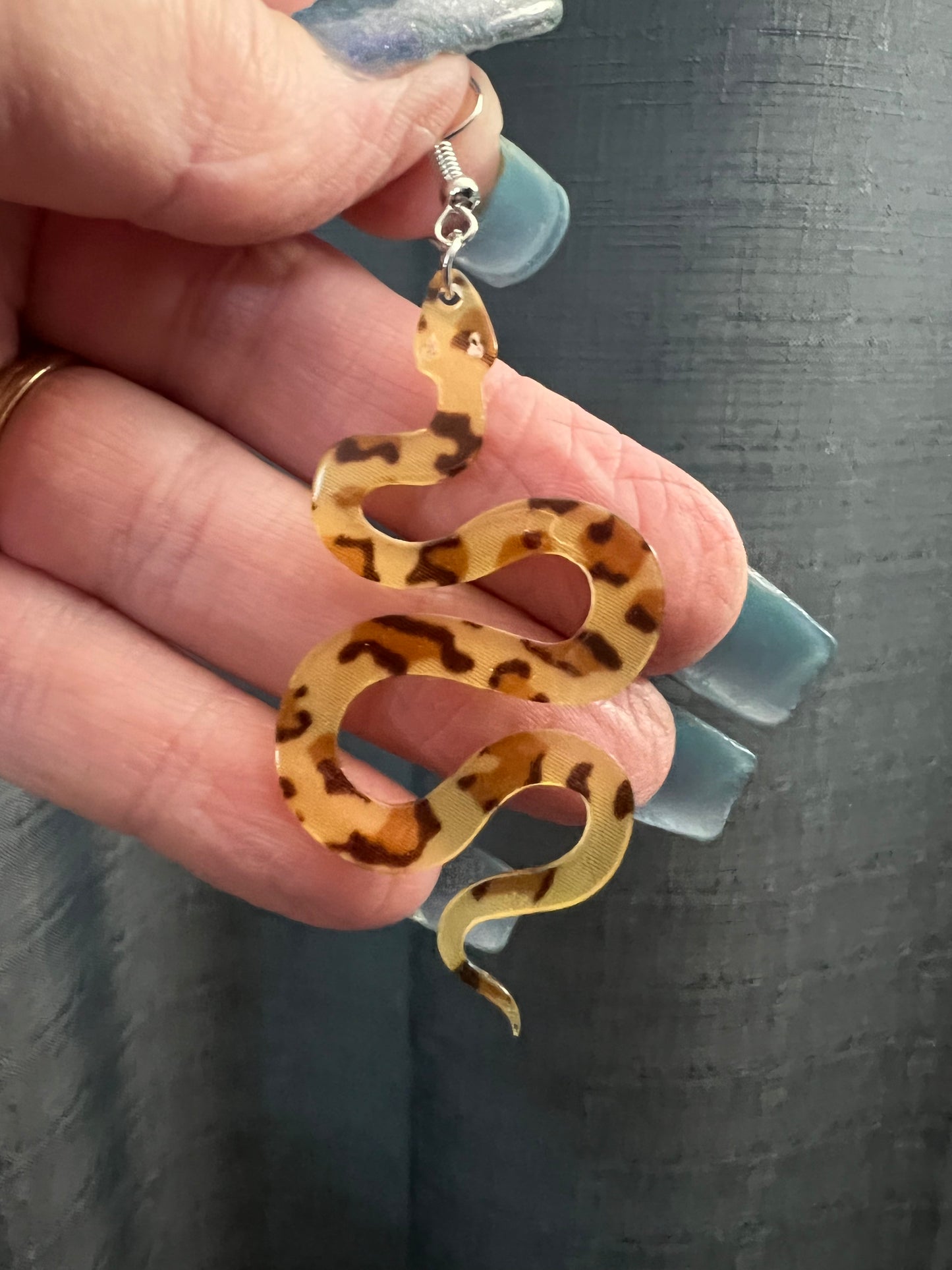 Leopard Print Snake Earrings