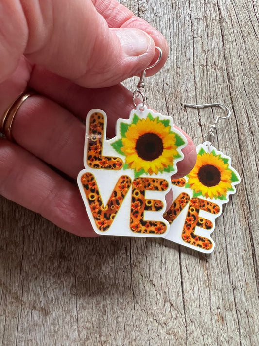 Sunflower Love Resin Earrings