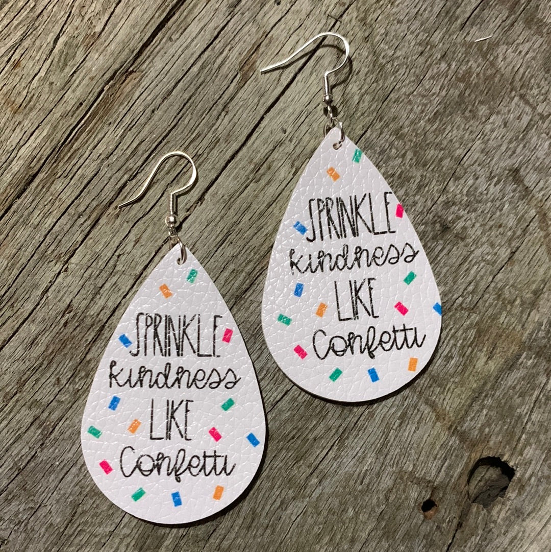 Sprinkle Kindness Faux Leather Earrings