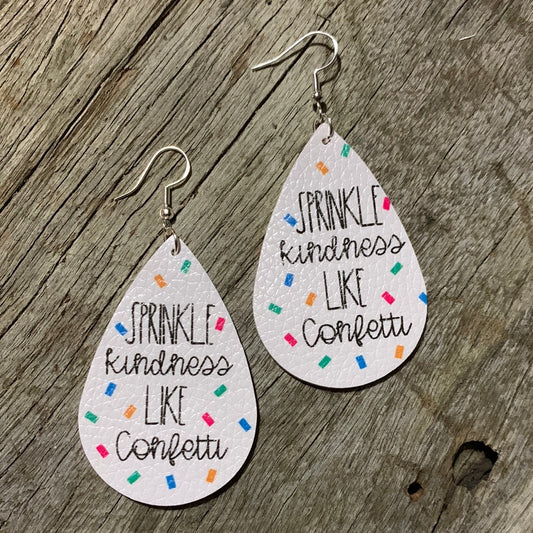 Sprinkle Kindness Faux Leather Earrings