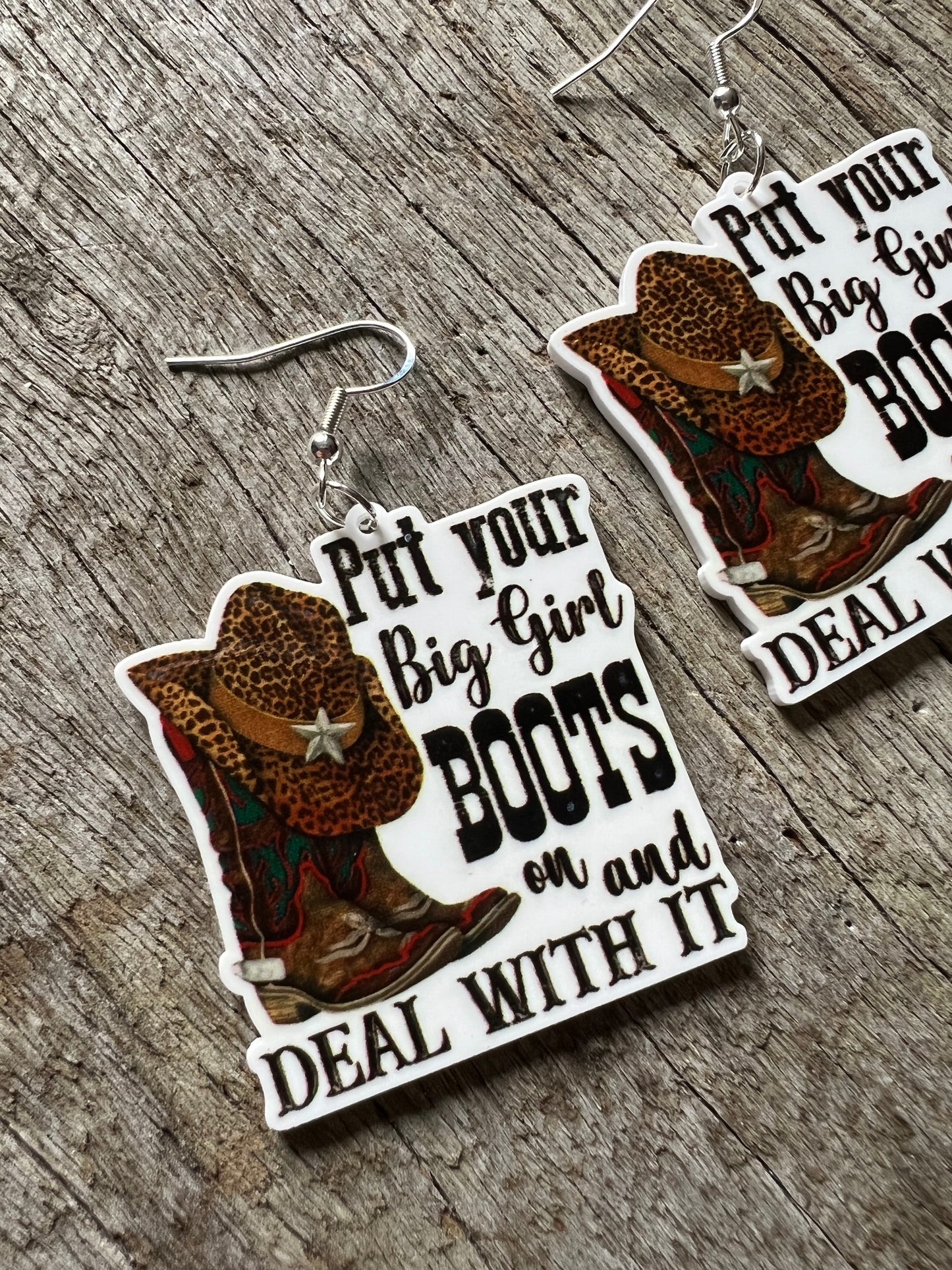 Big Girl Boots Resin Earrings