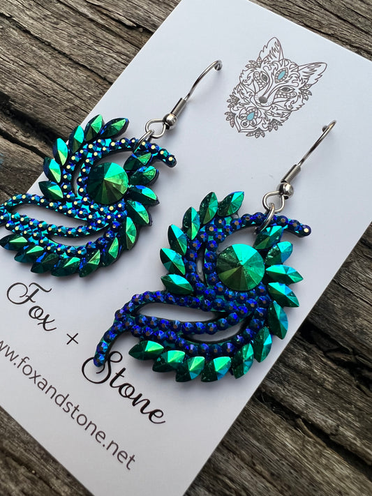 Beautiful Esmae Acrylic Green/Blue Earrings