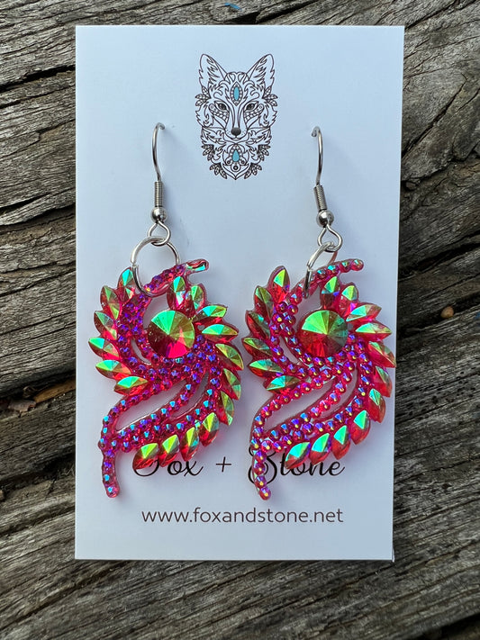 Beautiful Esmae Acrylic Pink Earrings