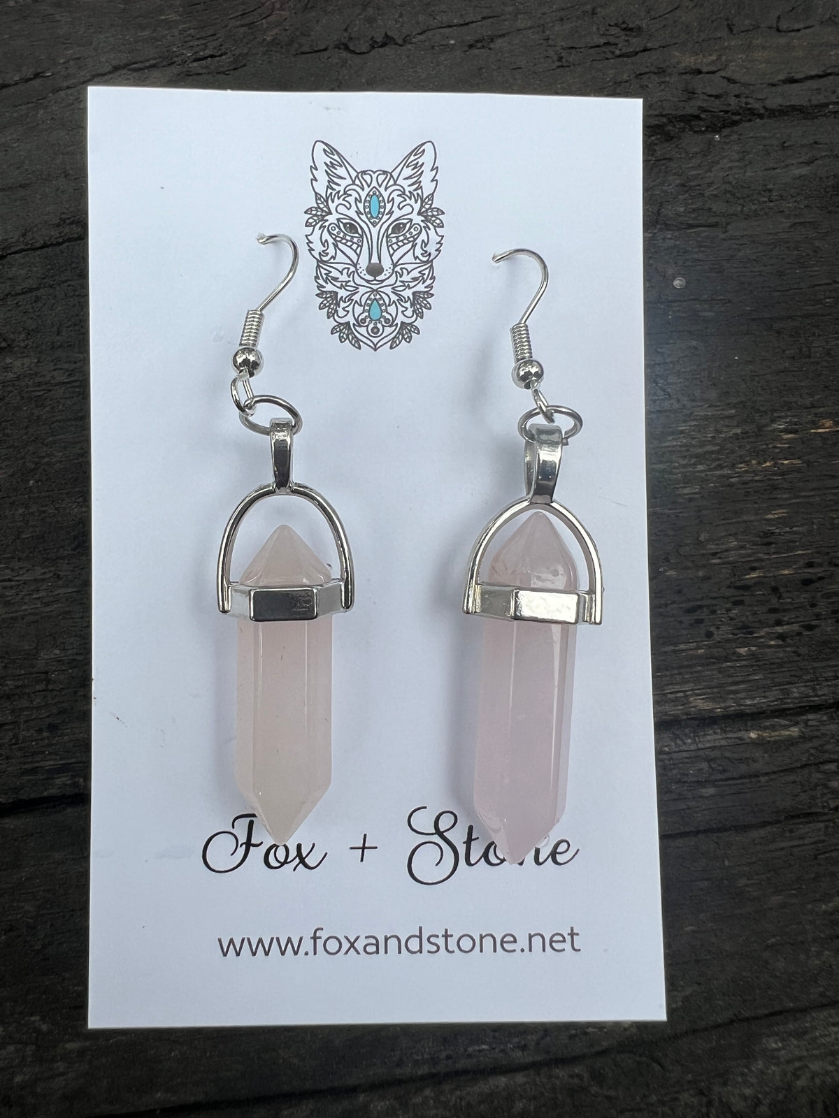 Rose Quartz Natural Stone Earrings