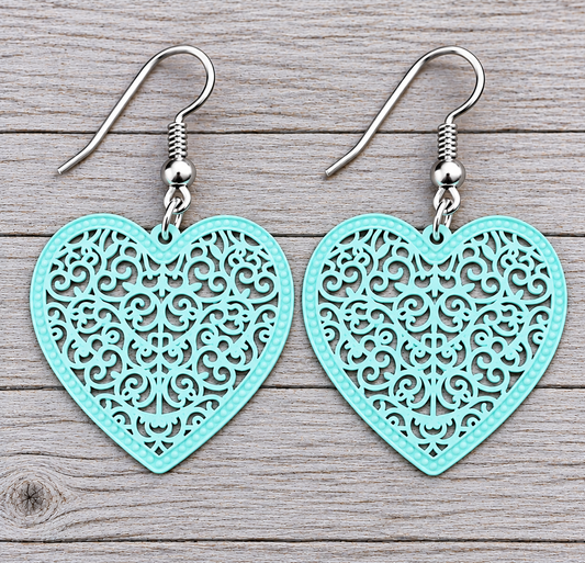 Heart Filigree Sky Earrings