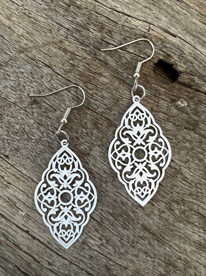 Penelope White Filigree Earrings