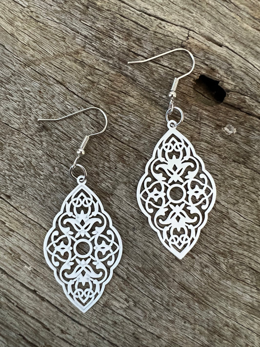 Penelope White Filigree Earrings