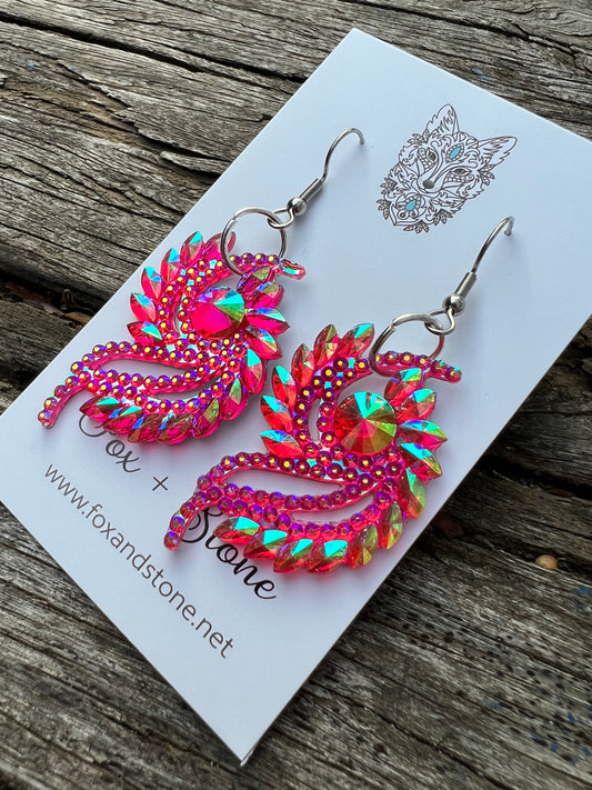 Beautiful Esmae Acrylic Pink Earrings