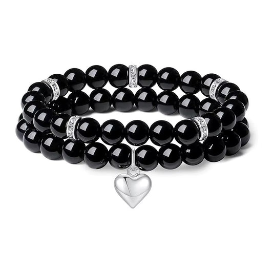 Black Obsidian Double Natural Stone Bracelet