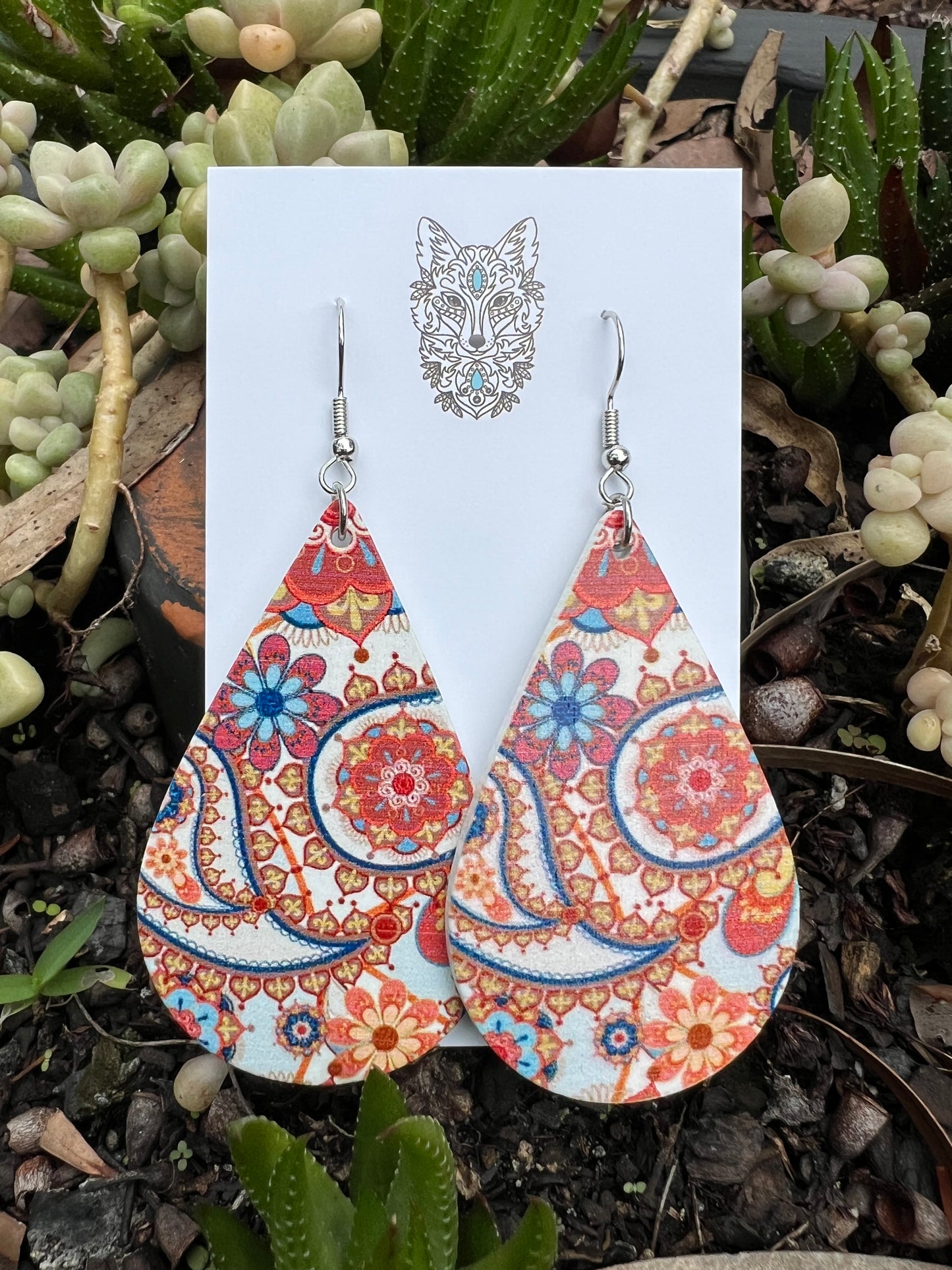 Harriet Print Wood Earrings