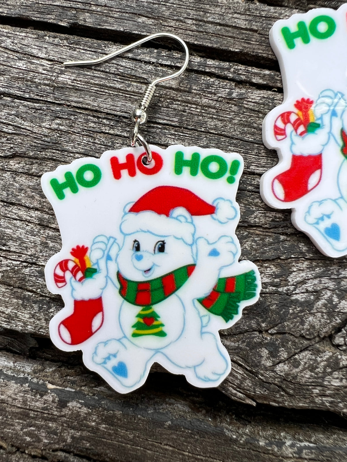 Merry Care Bear Christmas Earrings