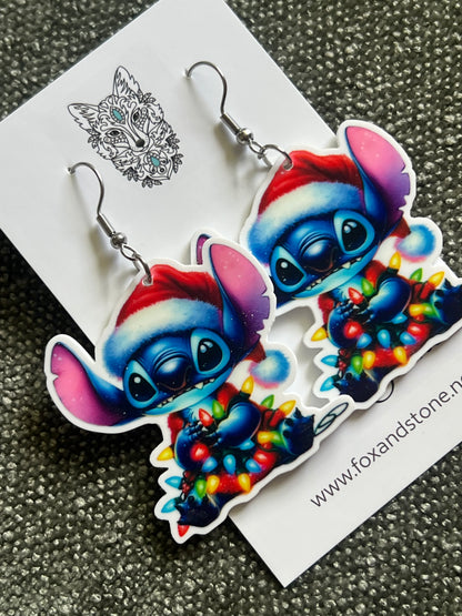 Stitch Merry Xmas Earrings