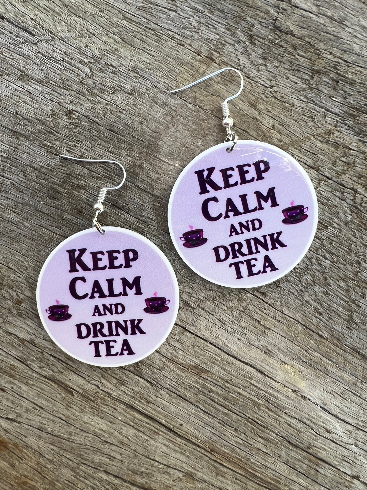Keep Calm Drink Tea Earrings