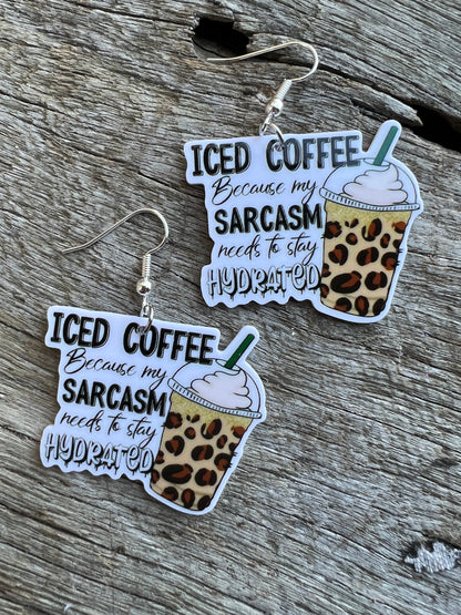 Iced Coffee and Sarcasm Earrings
